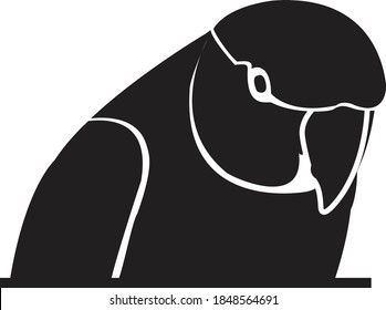 Black and white animals or Stencil arts of bird.