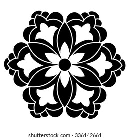 black and white antique Ottoman Turkish design motifs vector