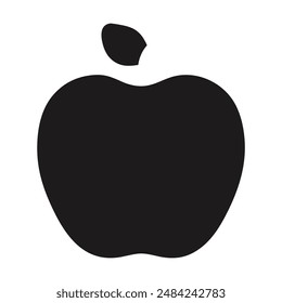 Silueta de manzana blanca y negra. Ilustración vectorial