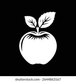Black and White Apple Vector.