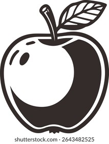 Black and white apple vector illustration