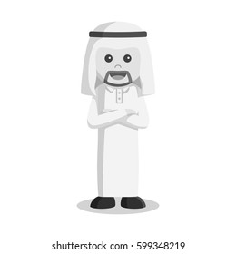 black and white arab businessman crossed arm pose