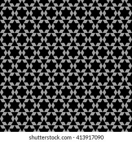 Black and white arabic seamless pattern with stars. Vector background
