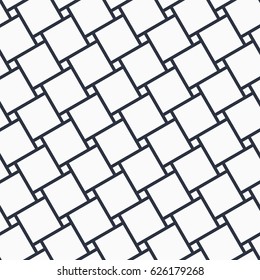 Black and white arabic vector background. Monochrome islamic seamless pattern with big and small squares. Tradition ornament.