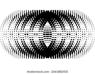 Preto e branco arqueado Padrão abstrato de linhas e pixels. Fundo vetorial universal em estilo digital para capas, publicidade, vídeos, cartões. clusters, pixels, fluxo de informação. Elemento de design