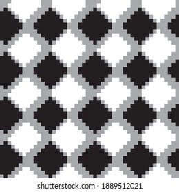 Black and White Argyle, diamond shape seamless pattern background suitable for fashion textile, knitwear, graphics