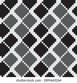 Argyle negro y blanco, con forma de diamante, fondo de patrón sin fisuras adecuado para la moda textil, de punto, gráficos
