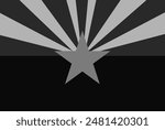Black and white Arizona flag vector illustration isolated. United states of America. National symbol. Patriotic sign. Arizona emblem banner.