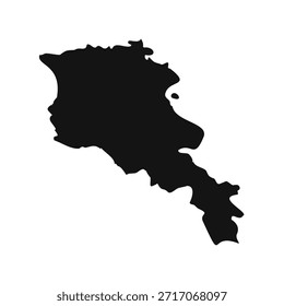 Mapa simples de Armênia preto e branco