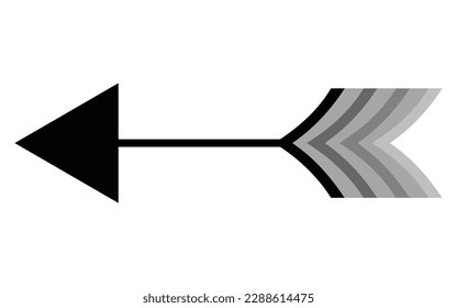 Black and white Arrow element isolated on a white background, vector art illustration 8