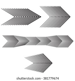 black and white arrow forward graphic design set
