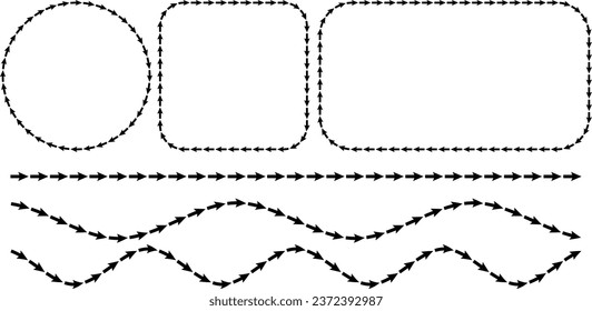 black white arrow frame set