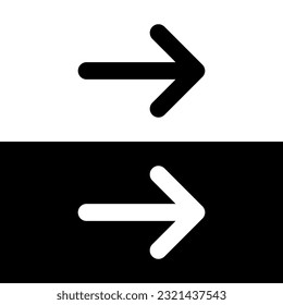 black and white arrow icon for graphic and web design