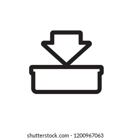 black and white arrow icon pointing down vector illustration