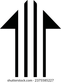 "Black and white arrow icon suitable for web design and app development projects, providing a clean and minimalist aesthetic."