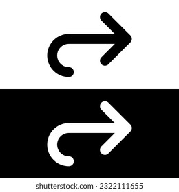 black and white arrow icon vector logo template