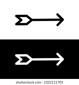 schwarz-weißer Pfeil-Symbol, Vektorgrafik-Logo-Vorlage
