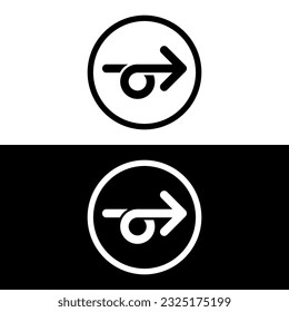 black and white arrow icon vector logo template