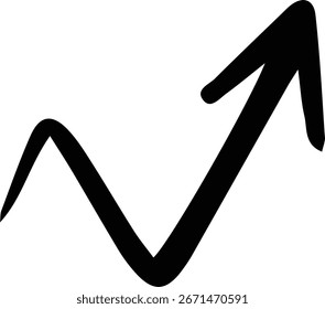 Una flecha en blanco y negro apuntando hacia arriba