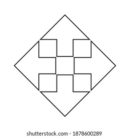 icono vectorial de flecha negra y blanca aislado en blanco