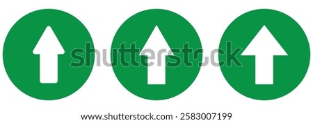 Black and White Arrow Up vector icon. Top vector icon. Upload symbol. Arrow sign in a circle and rounded on white background. Flat design style.