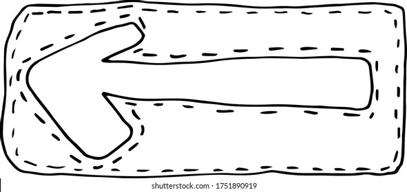 Black and white arrow. For your design. Isolated on a white background. Stock vector illustration.  Minimalism. 