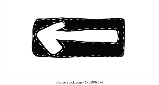 Black and white arrow. For your design. Isolated on a white background. Stock vector illustration.  Minimalism. 