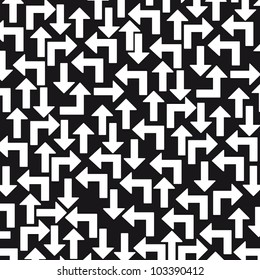 black and white arrows background. vector illustration