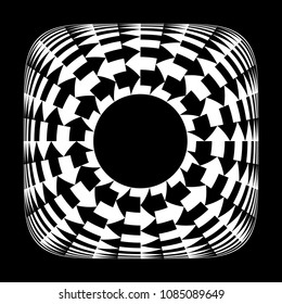 Black and white arrows. Circular movement. Vector art.