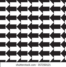 Black and white arrows in opposite directiones