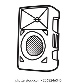 black and white art, box speaker vector image, common loudspeaker