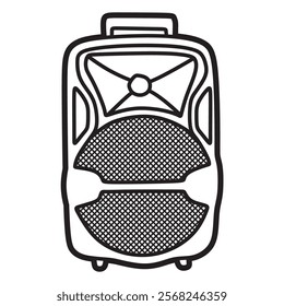 black and white art, box speaker vector image, modern loudspeaker