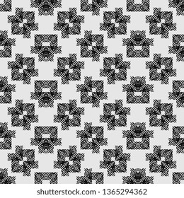black and white Art Deco Abstract ornate psychedelic seamless pattern grunge texture