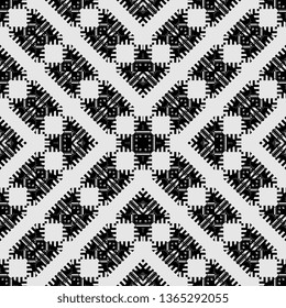 black and white Art Deco Seamless Ethnic Pattern. Tribal. Vintage, Grunge, Abstract Tribal Background for Surface Design, Textile, Wallpaper