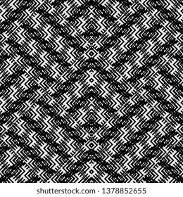 black and white Art Deco Vector seamless pattern. Modern stylish texture. Repeating geometric white, gray and black tiles. Trendy contemporary graphics