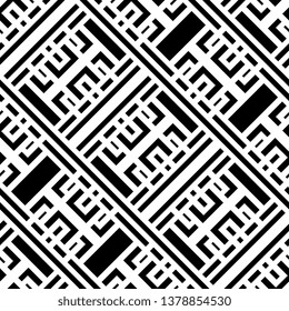 black and white Art Deco Vector seamless pattern. Geometric background with rhombus and nodes. Abstract geometric pattern. Golden texture.Seamless geometric pattern