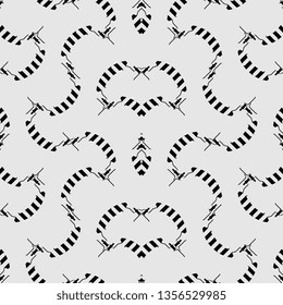 black and white art deco wavy stripped line pattern