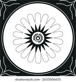 Black And white Art of different Floral Circle Shapes Design Vector file