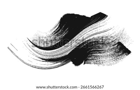 Black and white art grunge, Vector brush Stroke, grungepaint element, grunge texture overlay background. Monochrome grunge texture. Grunge Brush strokes Background.eps8