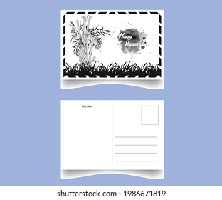 Black and White Artistic Post Card 
 Creative Design vector template 
