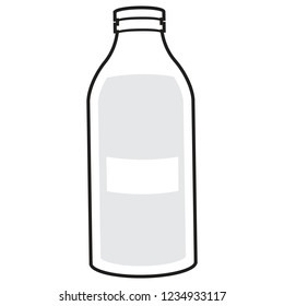 Black and white artwork of a bottle blank empty label water salt drink sports food chemical powder anything else