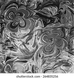 black and white artwork texture ebru,  drawing on the water abstract background