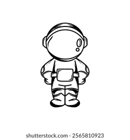 
black and white astronaut asset icon