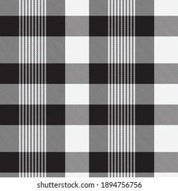 Black and White Asymmetric Plaid textured seamless pattern suitable for fashion textiles and graphics