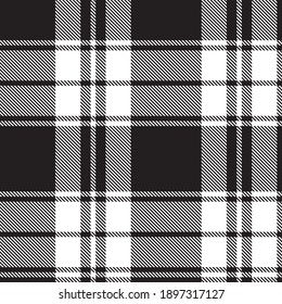Black and White Asymmetric Plaid textured seamless pattern suitable for fashion textiles and graphics