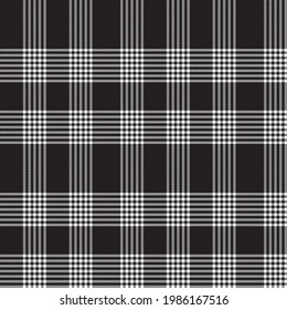 Black and White Asymmetric Plaid textured seamless pattern suitable for fashion textiles and graphics