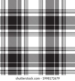 Black and White Asymmetric Plaid textured seamless pattern suitable for fashion textiles and graphics