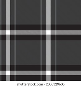 Black and White Asymmetric Plaid textured seamless pattern suitable for fashion textiles and graphics