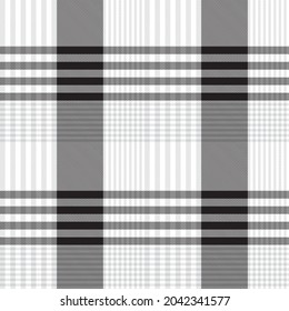 Black and White Asymmetric Plaid textured seamless pattern suitable for fashion textiles and graphics