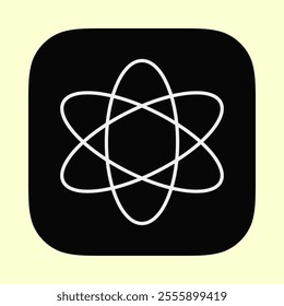 Black and white atom app icon